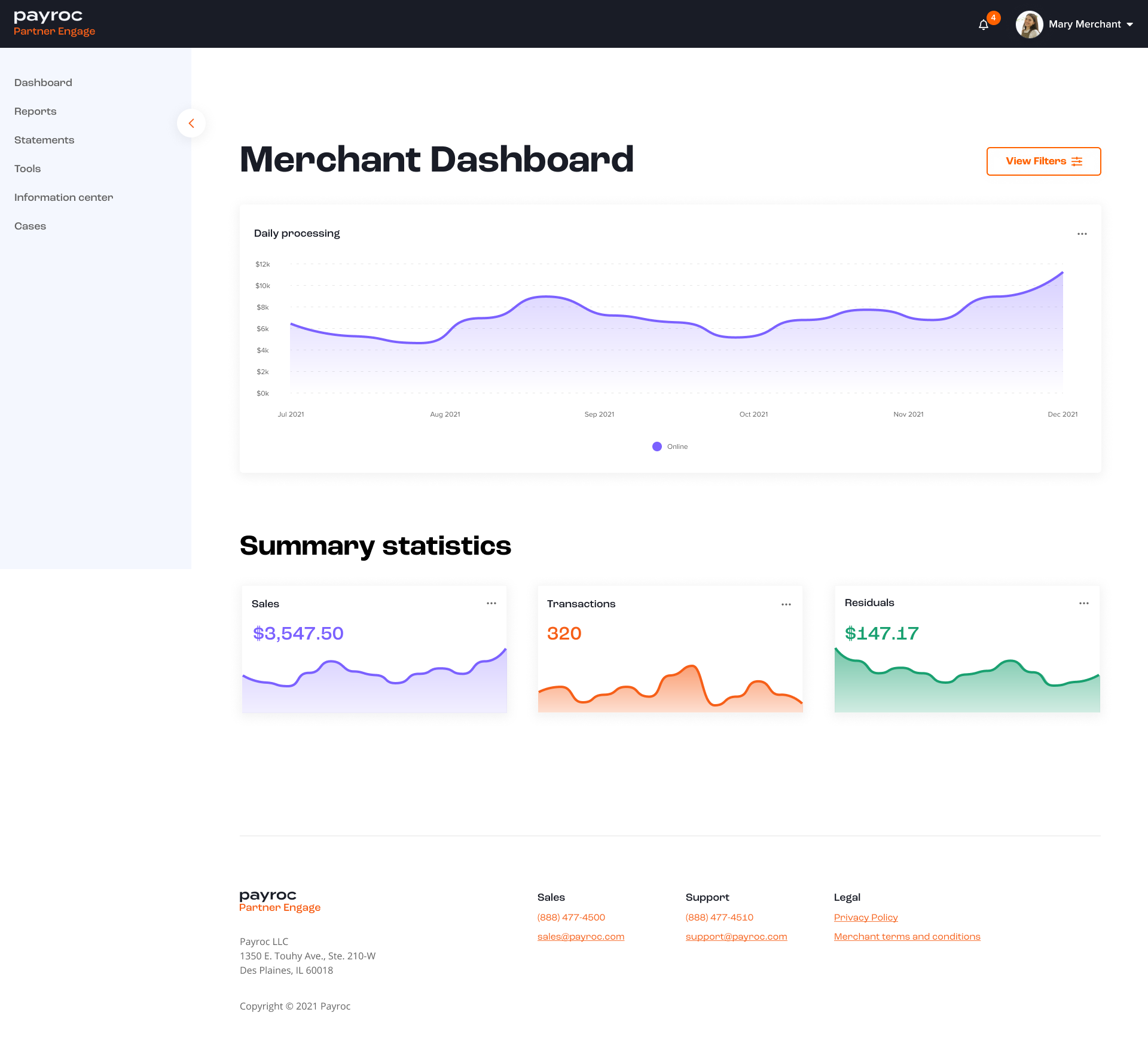 The redesigned Payroc Partner Engage platform