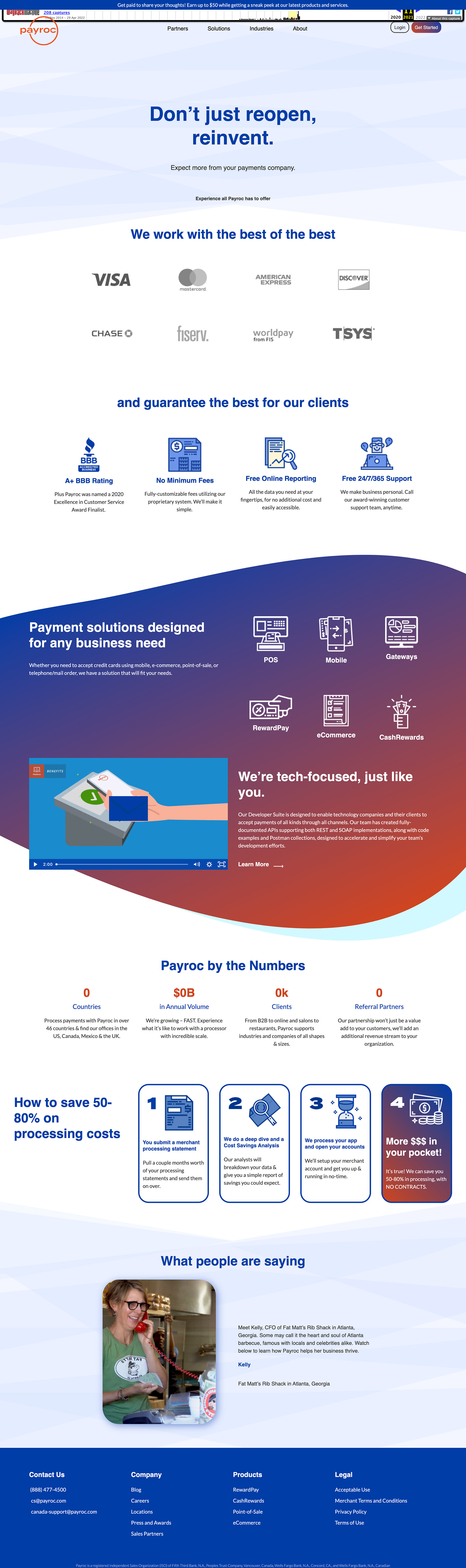 The original Payroc marketing website before the redesign